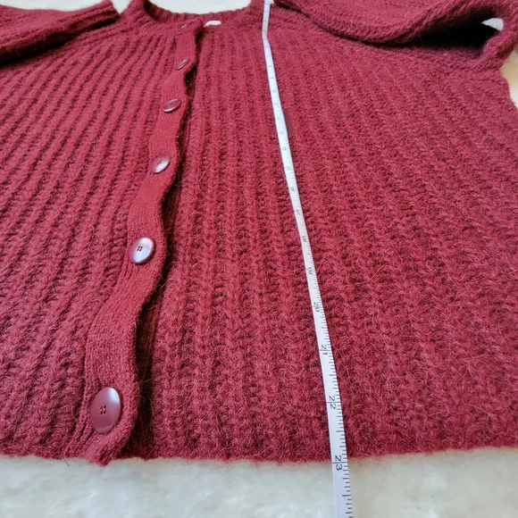(sold) Sezane Emile Alpaca + Wool 🐑❤️🦙 Cardigan, Burgundy Large - Picture 8 of 12